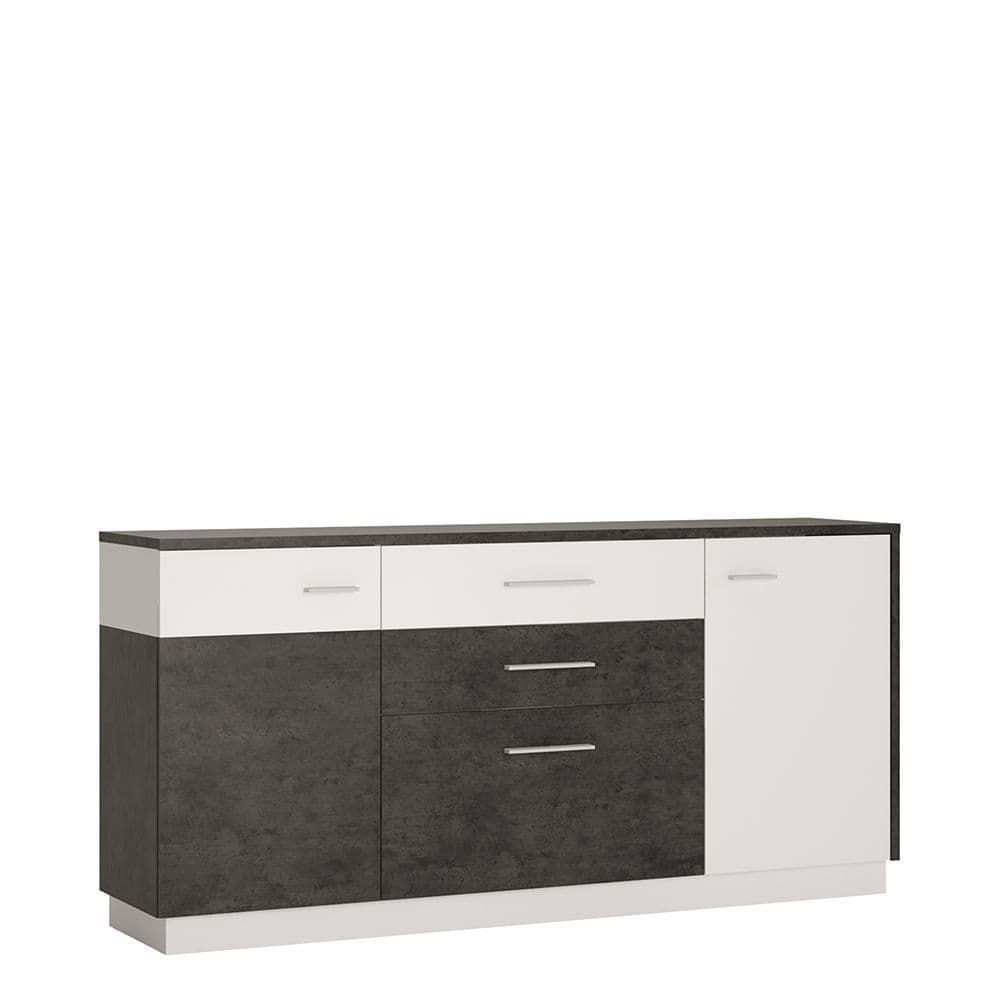 Lagos 2 door 2 drawer 1 compartment sideboard in Slate Grey and Alpine White